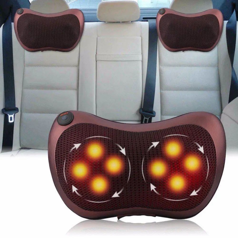 Home Car Infrared Heating Massage Pillow Cervical Lumbar Body Roller Massager Neck Pillow