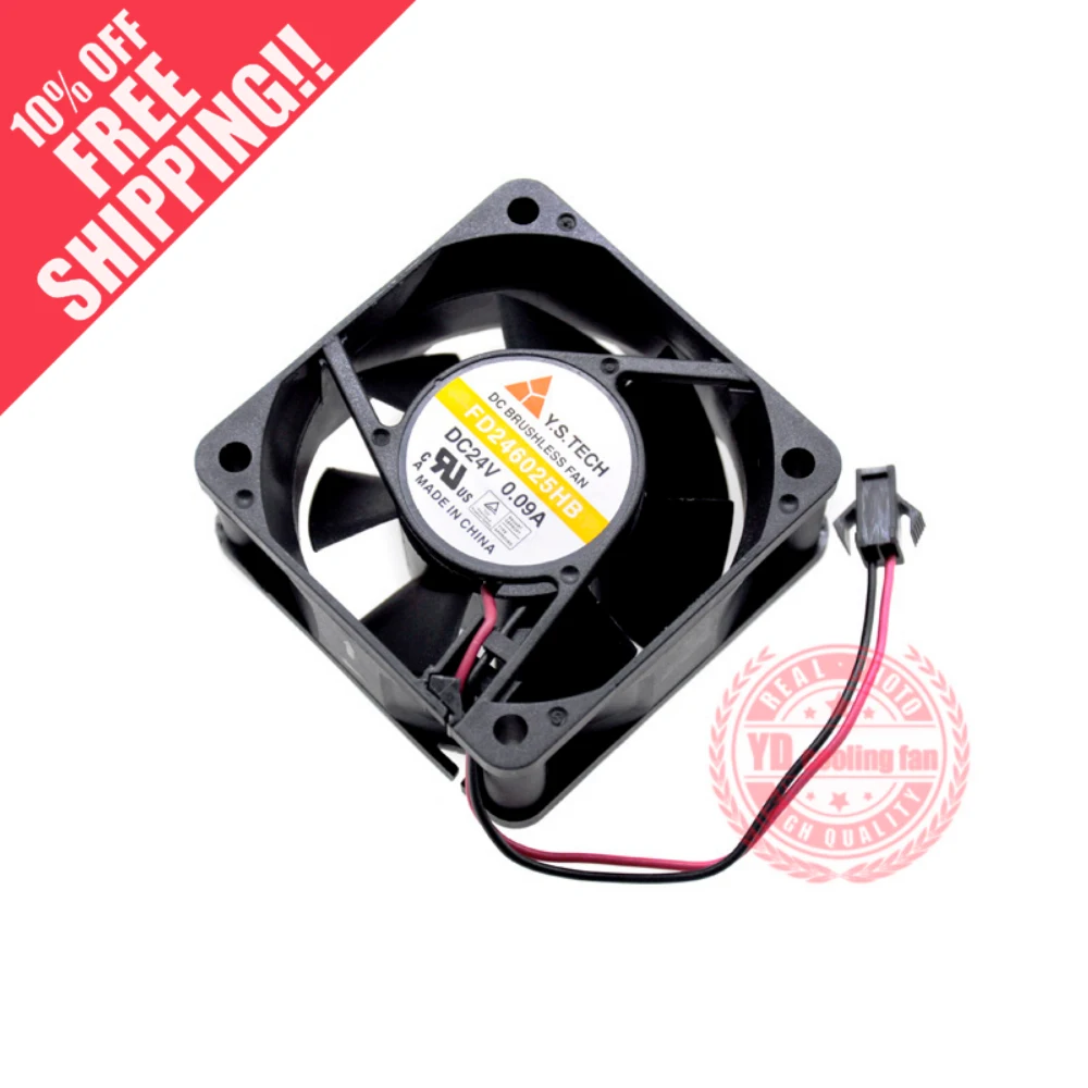 

NEW Y.S.TECH FD246025HB 24V 0.09A 6025 6CM Frequency converter cooling fan