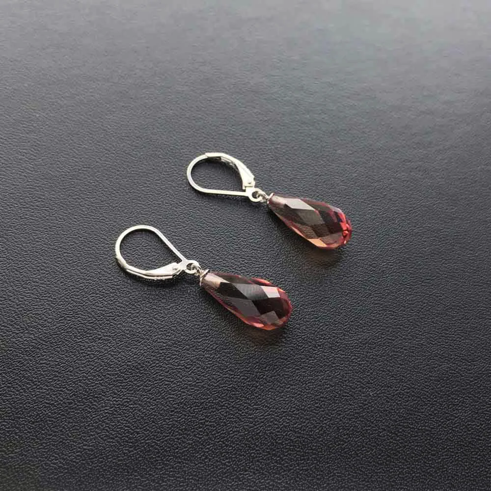 Zultanite Earring Sterling 925 Silver Water Drop 8*17MM Created Sultanite Diaspore Fine Jewelry for Women Wedding Party Gift