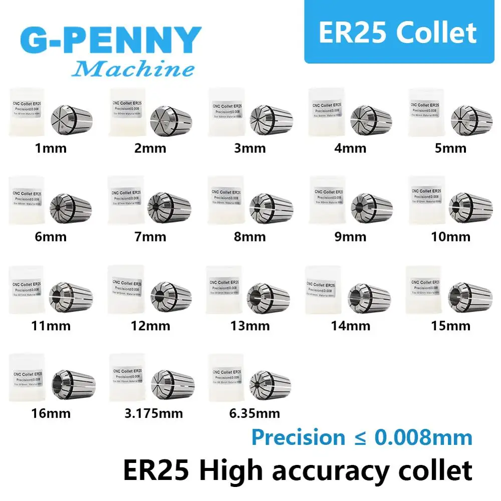 G-PENNY High Precision! CNC Spindle Motor Collet Chuck ER25 Clamping 1mm to 16mm Spindle Motor Tool Clamping Holder