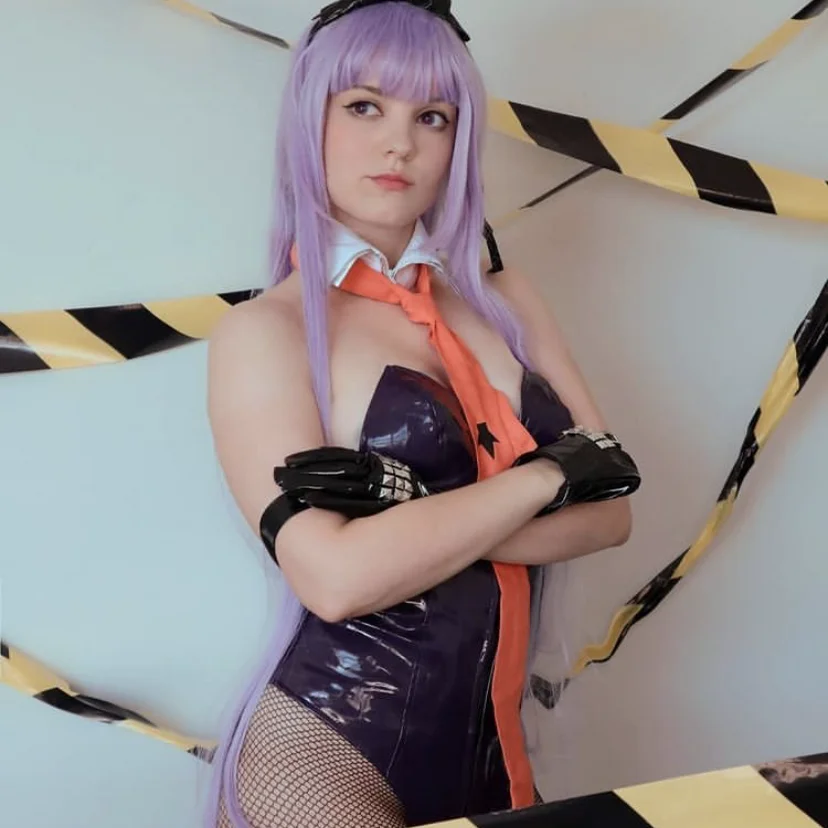 

Game Danganronpa Cosplay Kirigiri Kyouko Bunny Costume Women Sexy Costume Leather Jumpsuit Halloween