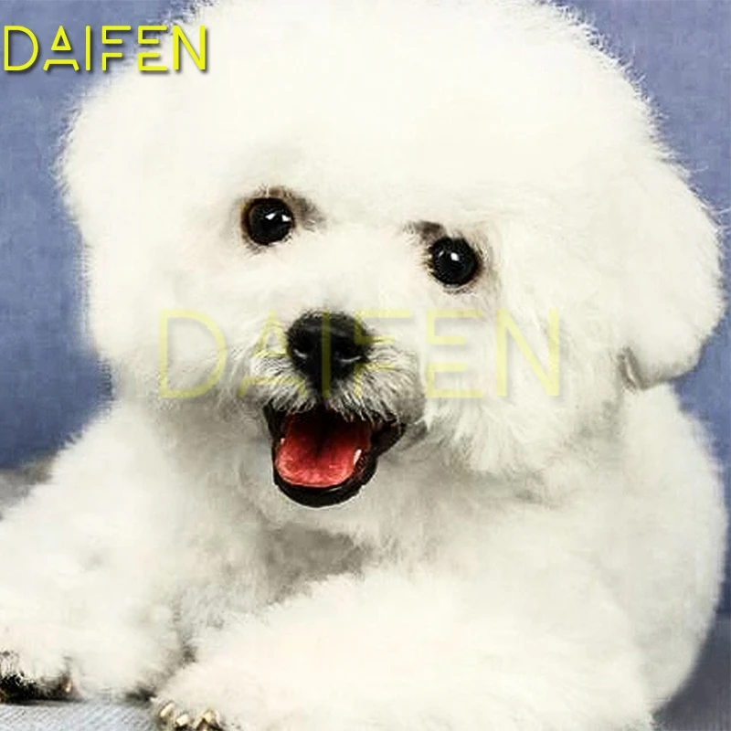 Full Round Diamond painting Cross stitch animal Cute puppy DIY 3D Diamond mosaic animal Full Square Diamond embroidery White dog