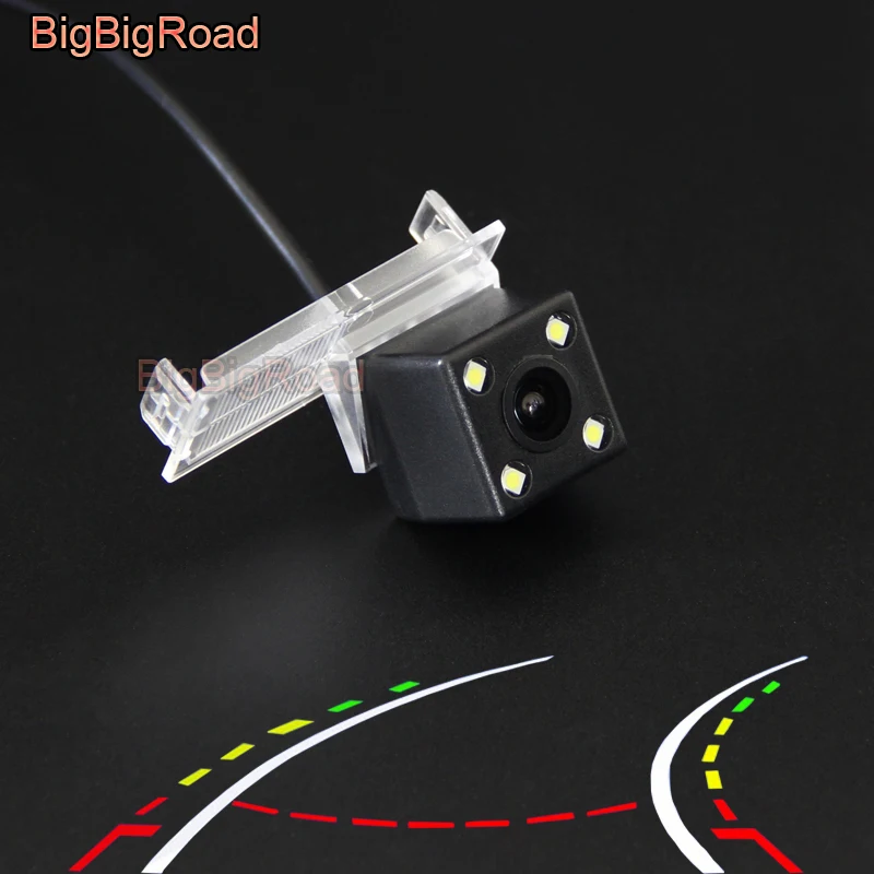 

BigBigRoad Car Intelligent Dynamic Trajectory Tracks Parking Rear View CCD Camera For Renault Koleos 2017 Night Vision