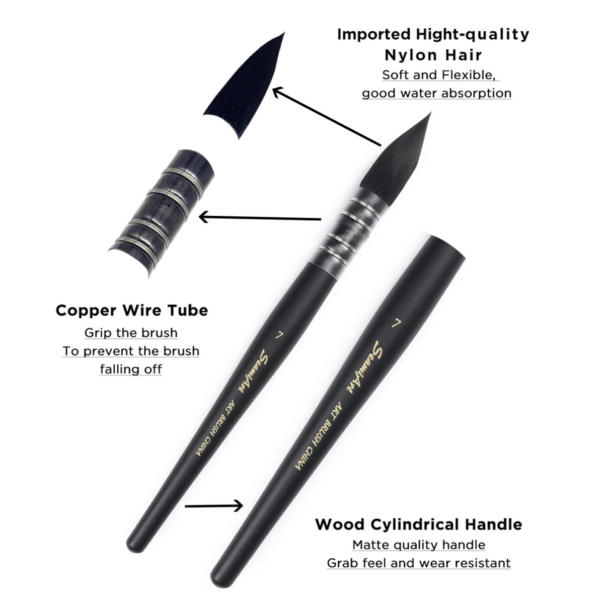 1Pcs Künstler Hand-Malerei Zeichnung Pinsel Professionelle Aquarell Pinsel Stift für Wasser Farbe Malerei Zeichnung Schule Kunst Liefert – Detail 6
