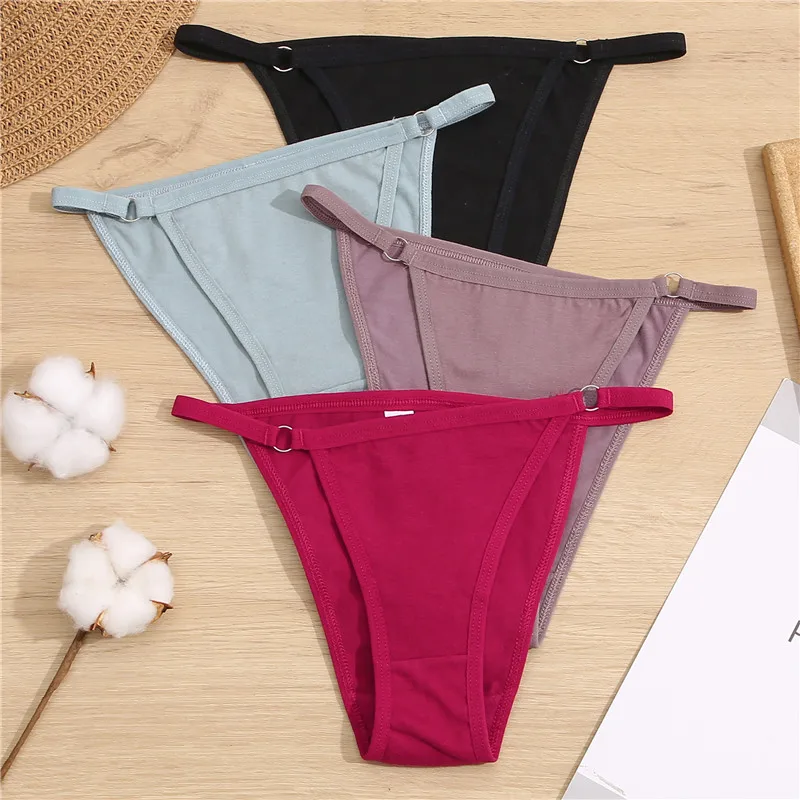 3PCS M-2XL Cotton Women\'s Panties Sexy Low Waist Female Underpants Comfortable Cotton Briefs Panty Underwear Lingerie