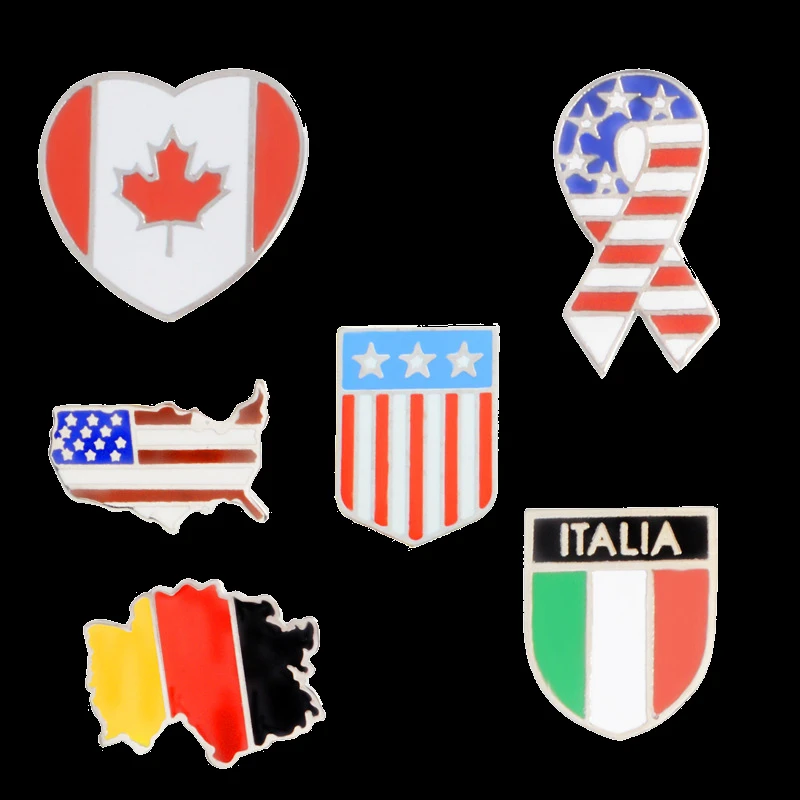 Fashion Germany U.S.A Canadian All countries flag badge Brooch Wholesale Loose coat Children's Birthday Gifts Brooch Pins