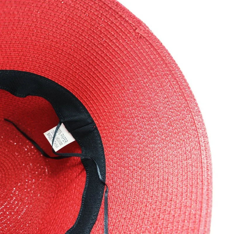 Summer Woven Cloche Bucket Hat Plain Sun Hat for Women French Retro Style Wide Brim Red Black Straw Hat Couture Derby Ladies Hat