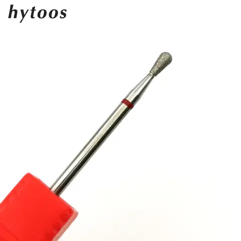 HYTOOS Fine Rotary Cuticle Burr Diamond Nail Drill Bits Round Top Russian Mills Electric Manicure Drill Nails Accessories Tool