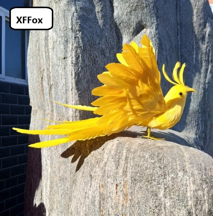 

Милая модель желтой птицы из пенопласта и меха, крылья реальной жизни, подарок птицы, около 30 см xf2408