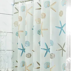 3d Beach Scenery Shower Curtains Sea Ocean Mediterranean Bathroom Curtain Waterproof Cloth Decoration Bath Curtain