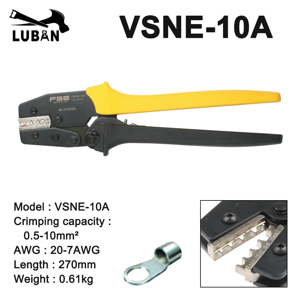 No-insulated terminals crimping tools electrical pliers high precision brand clamp VSNE-10A  VSNE-10WF  VSNE-30J hand tools