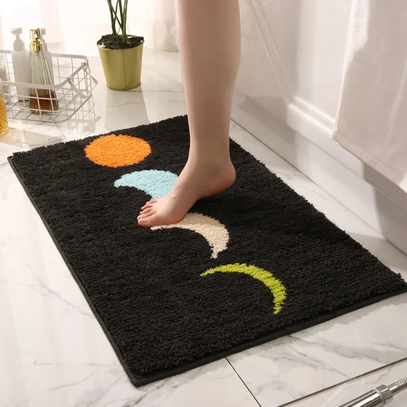 Simple Thickened Bathroom Absorbent Floor Mat Carpet Household Entrance Door Flocking Non-Slip Mat