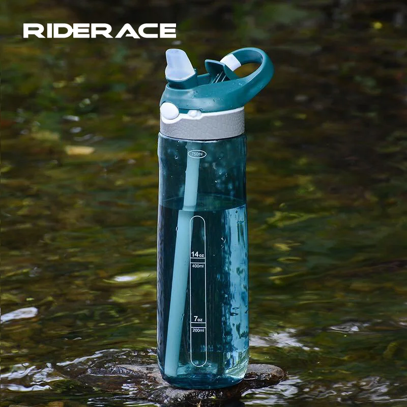 750ml Bicycle Water Bottle Portable Tritan Material Straw BPA Free Durable Outdoor Sports Shaker Fitness MTB Bike Drink Bottles