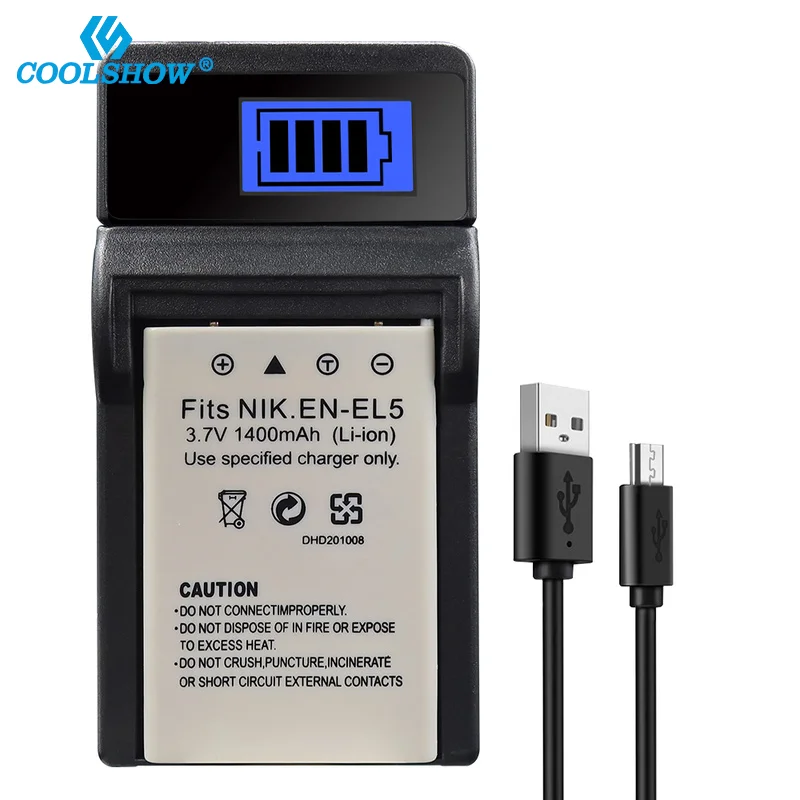 ENEL5 EN EL5 EN-EL5 Battery 1400mAh for Nikon Coolpix P90 P100 P5000 P5100 5200 7900 P6000 P500 P510 P520 530 Camera Batteries