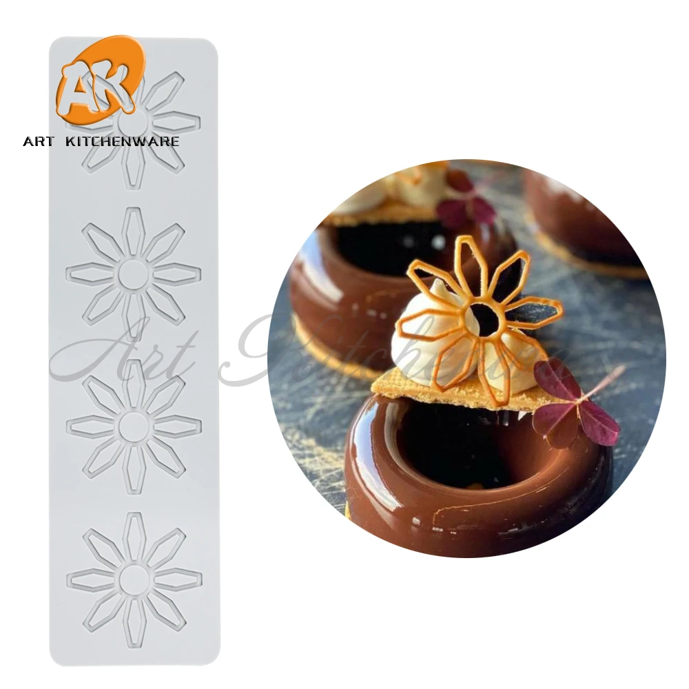 Lotus, Flowers Silicone Cake Lace Mold Cake Decorating Tool Border Decoration Lace Mold kitchen Baking Tool