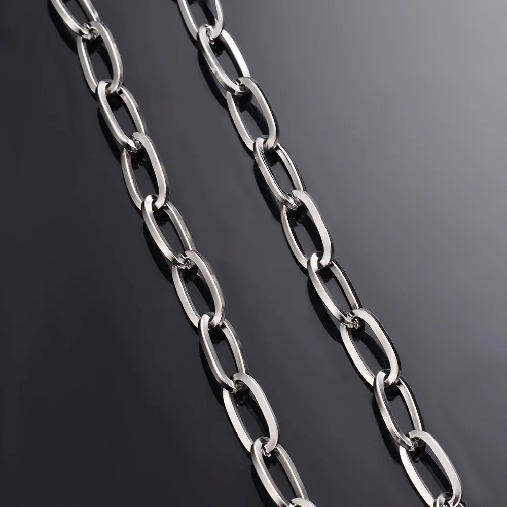 Großhandel 2 Meter/Packung Breite 6mm*12mm Edelstahl Ovalgliederkette O-Kreuzkette für DIY-Schmuckherstellung – Detail 2