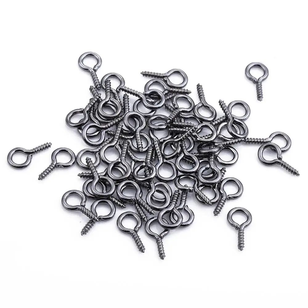 200 stücke Kleine Tiny Mini Auge Pins Nietstifte Haken Ösen Schraube Gewinde Gold Rhodium Umklammert Haken Für DIY Schmuck Machen erkenntnisse