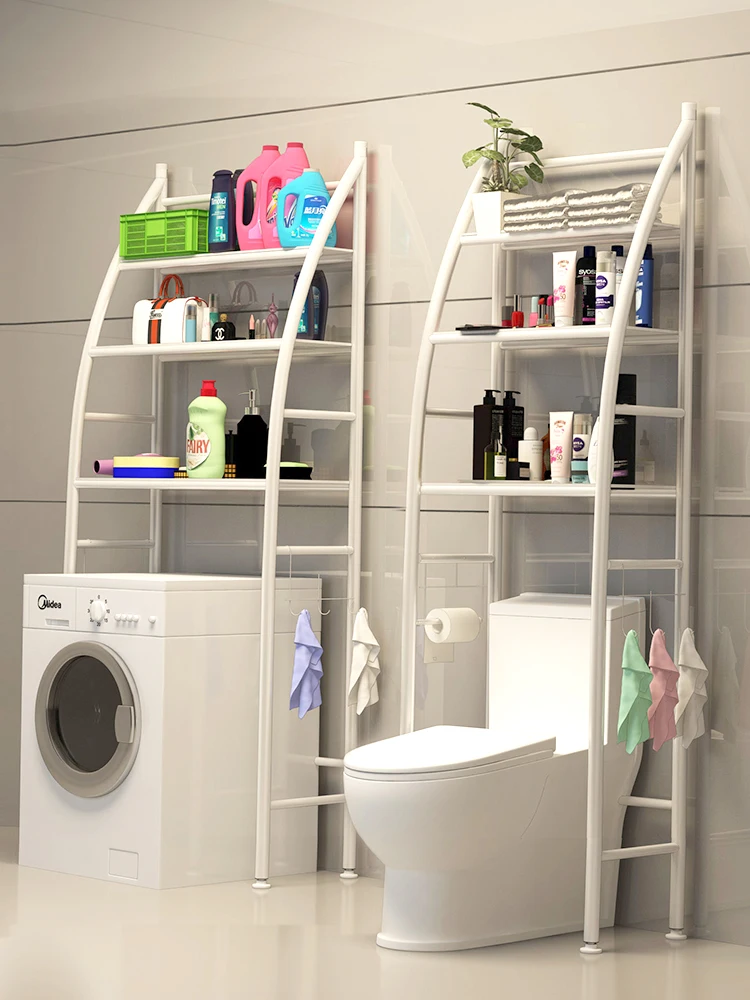 Floor bathroom shelves  toilet shelfs  bathroom shelf organizer 3 layers metal washer machine rack Creative sailing boat stand