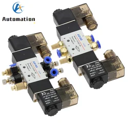 Double coil 4V220-08 Air Pneumatic Solenoid Valve 5 way 2 Position 1/4