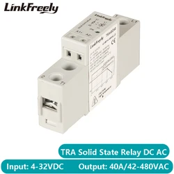 TRA48D40 Mini Intelligent Automation SSR Solid State Relay 40A DC AC Output 42-480VAC Input 5V 12V 24V 32VDC Voltage Relay Board