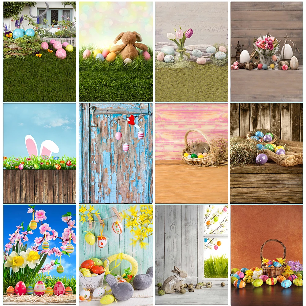 

Mocsicka Spring Easter Photography Background Rabbit Egg Decorations Props Kids Child Portrait Baby Shower Photo Backdrop Studio