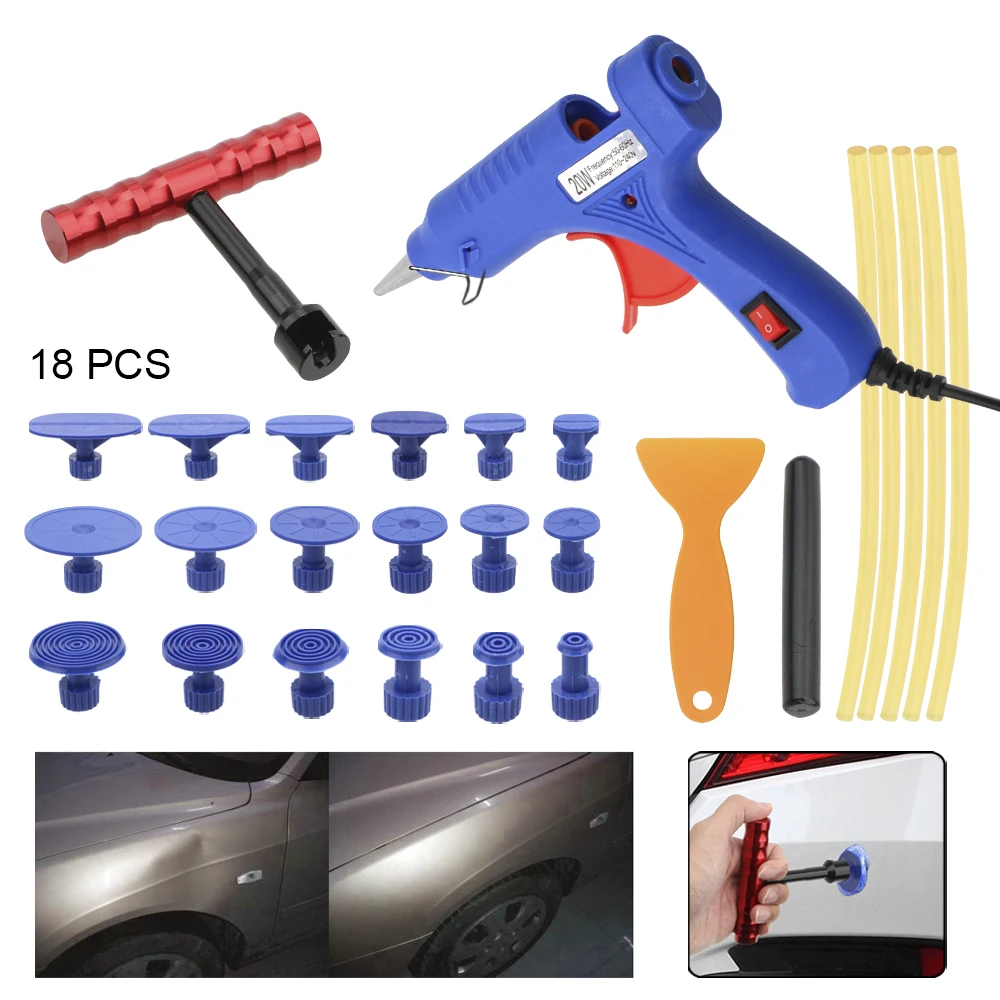 

Paintless Dent Repair Tools Dent Repair Kit 1 Set With Glue Puller Tabs Removal Kits Car Dent Puller PDR Tools