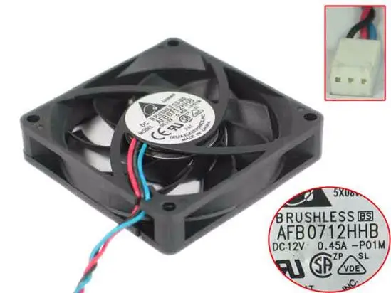 

Delta Electronics AFB0712HHB P01M DC 12V 0.45A 70x70x15mm Server Cooling Fan