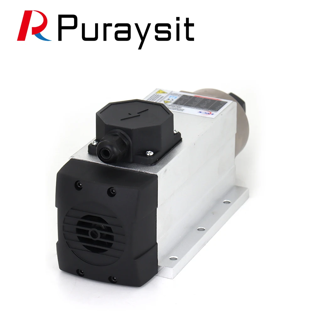 Puraysit CNC 220V 380V 2.2KW Square Air Cooling Spindle 2.2KW Air-cooled Milling Spindle+BEST VFD Inverter 2,2KW+13pcs/set ER20