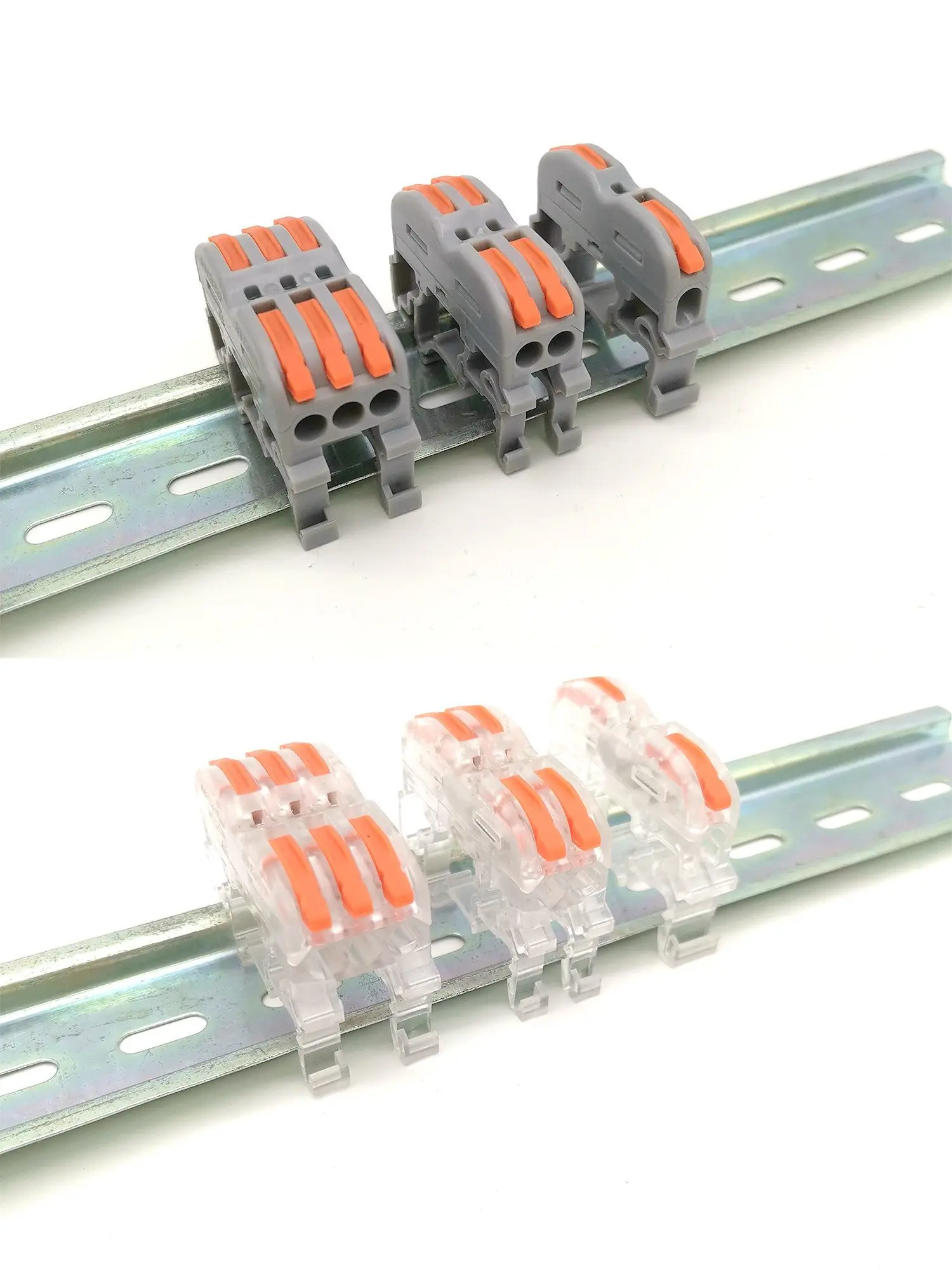 Mini Snelle Boxed Draad Connector K411 K412 K413 Compact Dirigent Lente Bedrading Connector Dirigent Push-In Terminal Block