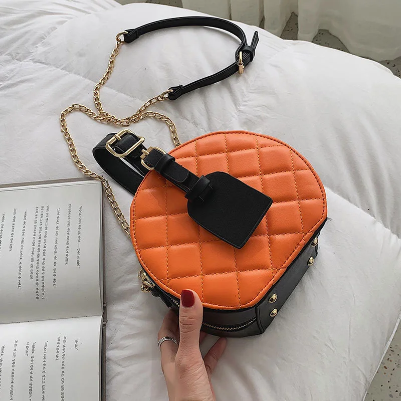 Round Mini PU Leather Crossbody Bags For Women 2023 High Quality Chain Shoulder Bags Fashion Lady Handbags Female Cross Body Bag