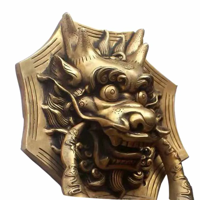 Imagem -05 - Grande Bronze Dragão Cabeça Porta Knocker Fundição Vintage Villa Pátio Portões Anel Maçaneta Porta de Madeira Antique Dec