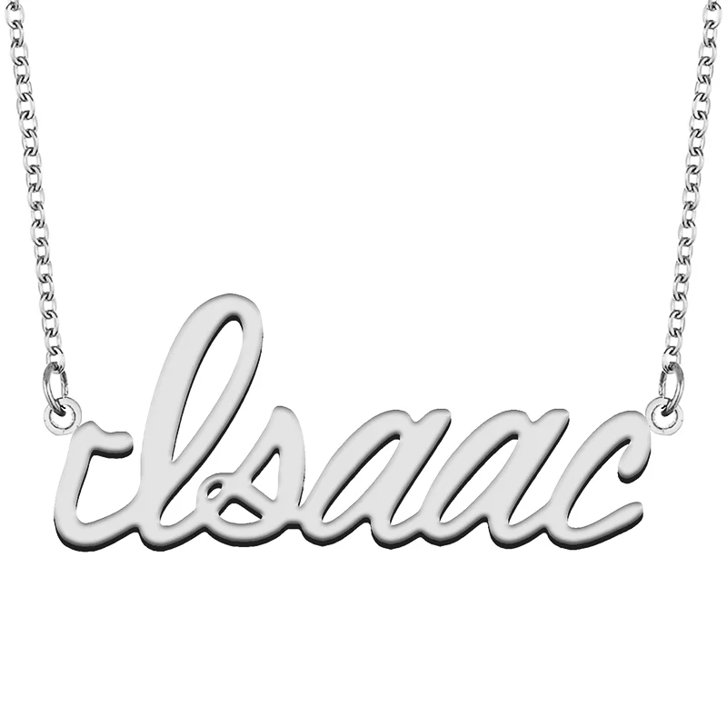 Isaac Custom Name Necklace Customized Pendant Choker Personalized Jewelry Gift for Women Girls Friend Christmas Present