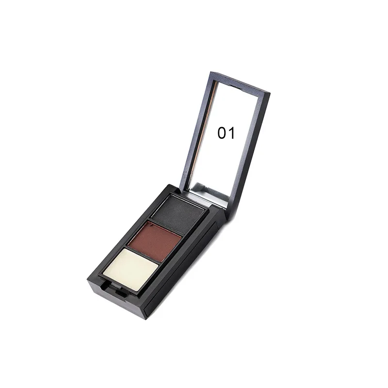 Eye Shadow Eye Brow  Waterproof 2 Color Eyebrow Powder Palette Eyebrow Wax with Double End Brush Make Up Set Cosmetic T0655