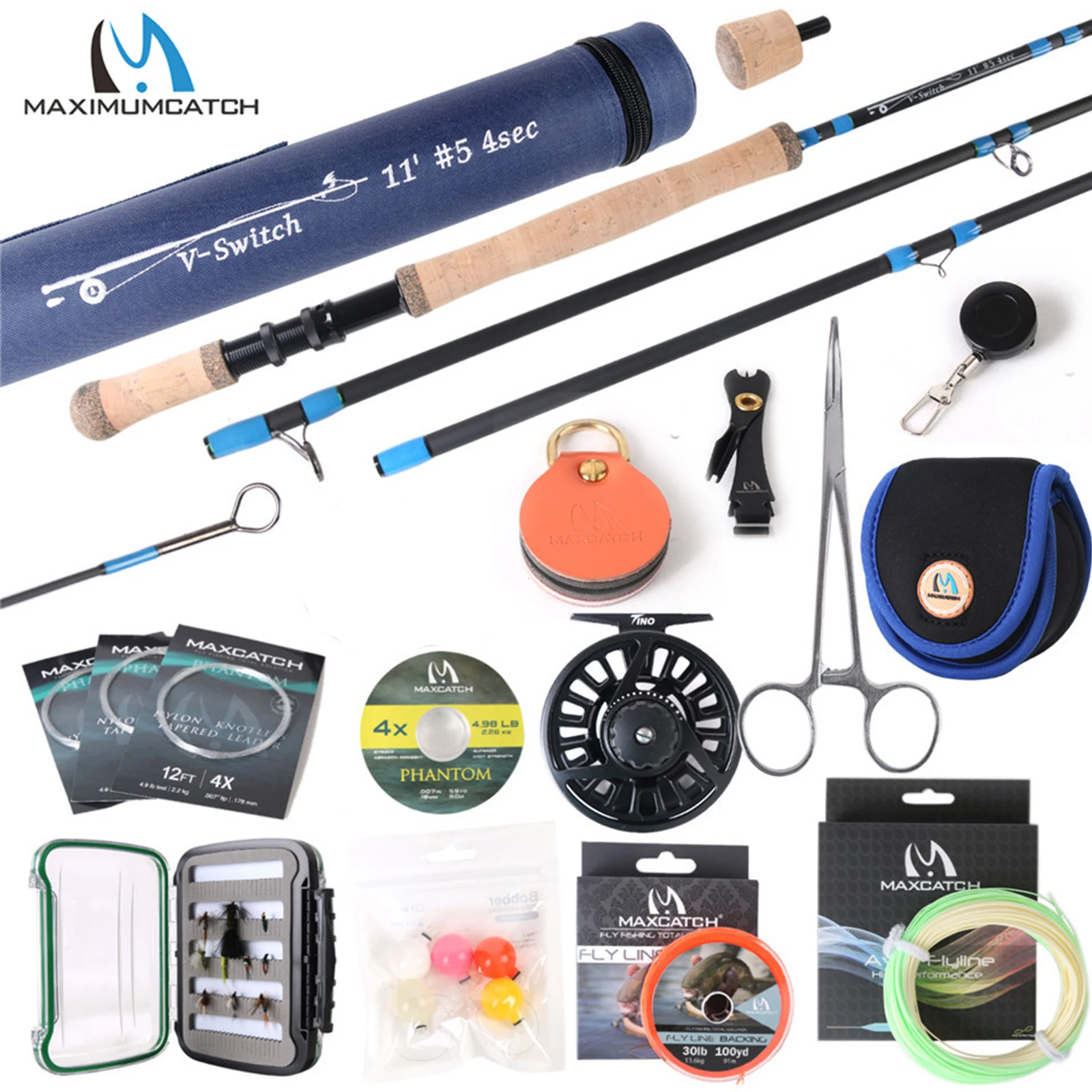 

Maximumcatch Maxcatch 4-8WT Switch Fly Fishing Rod Full Kit 10-11FT Moderate Fast Action Switch Fly Rod With Reel Line Combo