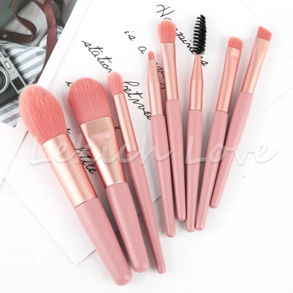 8Pcs Make-Up Pinsel Set für Pulver, Erröten, Kontur Lidschatten, Verbergen, Blending, nase Schattierung, Lip Futter, Augenbrauen, Eyeliner