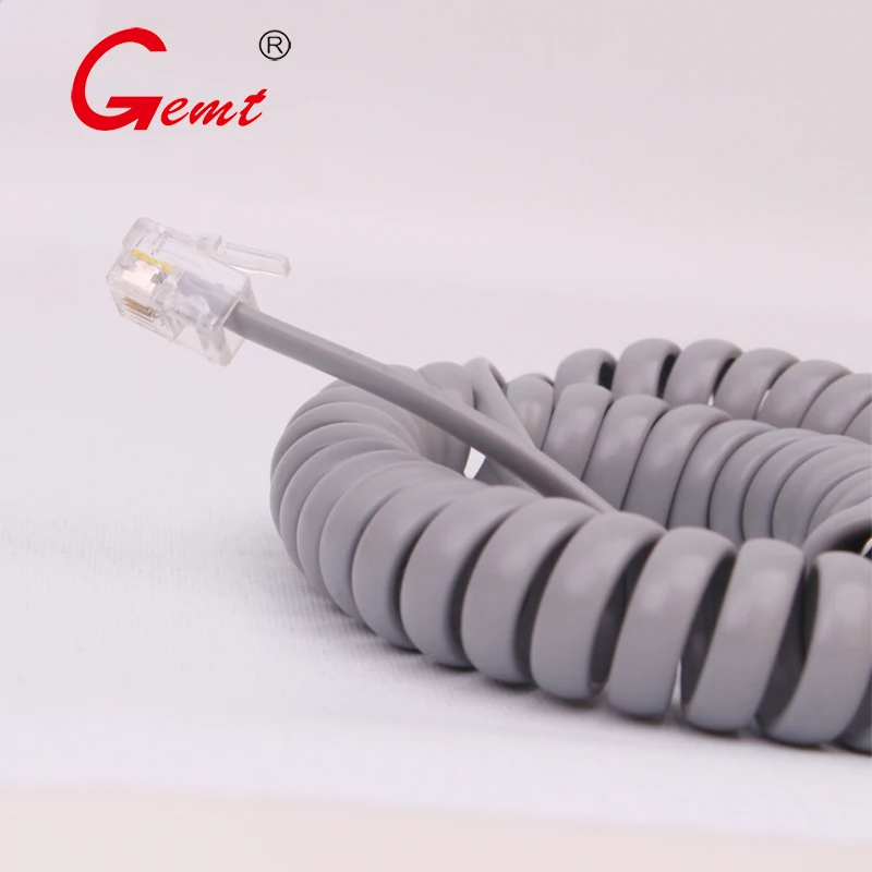 RJ9-four core Telephone cord pure Copper cable extend 2m Anti-Tangle Telephone Cable Untangler 360 Degree Rotating Swivel cable