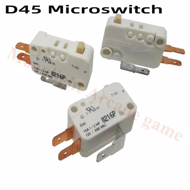 50PCS Three terminal CHERRY microswitch D45 micro switch for arcade push button limit switch, 10A, 250VAC