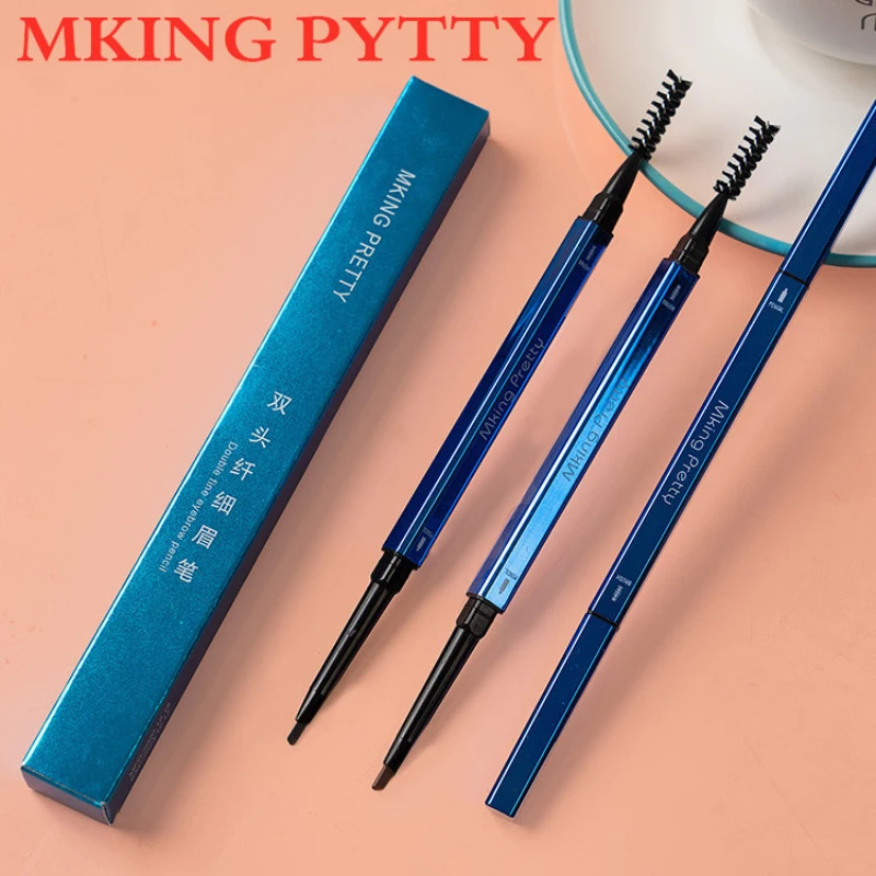 4-color Double-headed Eyebrow Pencil Slim Stero Wild Eye Brow Lasting Not Blooming Natural Eye Women's Make-up Cosmetics TSLM1