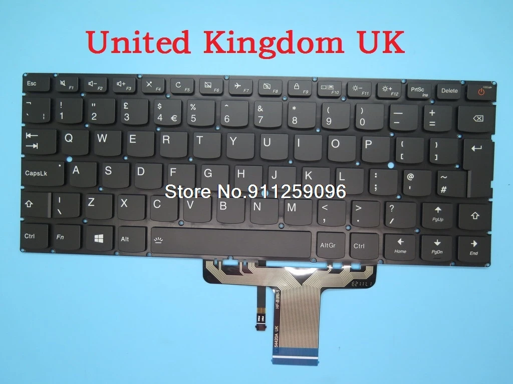 

Laptop Keyboard For Lenovo 710S-13IKB 710S-13ISK Air 13 Pro United Kingdom UK SN20K82422 V154420BK1-UK Backlit Without Frame New