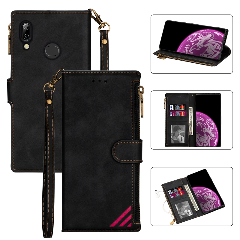 Luxury Leather Fundas Zipper Flip Wallet Case For Samsung Galaxy A10 A20 A30 A50 A70 A51 A71 S9 S10 S20FE ... Note 20 Case Cover