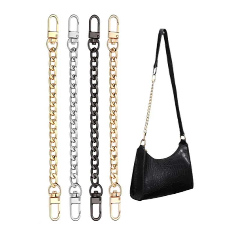 Chains Bag Strap Accessories 20cm Extension Chain Bag Metal Chain Solid Color DIY Chain strong Gold Silver Black Belts