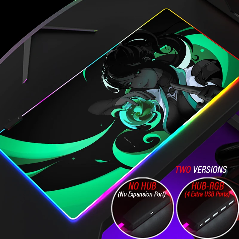 Imagem -03 - Rgb Faça Você Mesmo Personalizado Durável Mouse Pad Valorant Led Desktop Mousepad Brilhante Jogo Hub 2.0 Usb Porta Tapete Personalizado