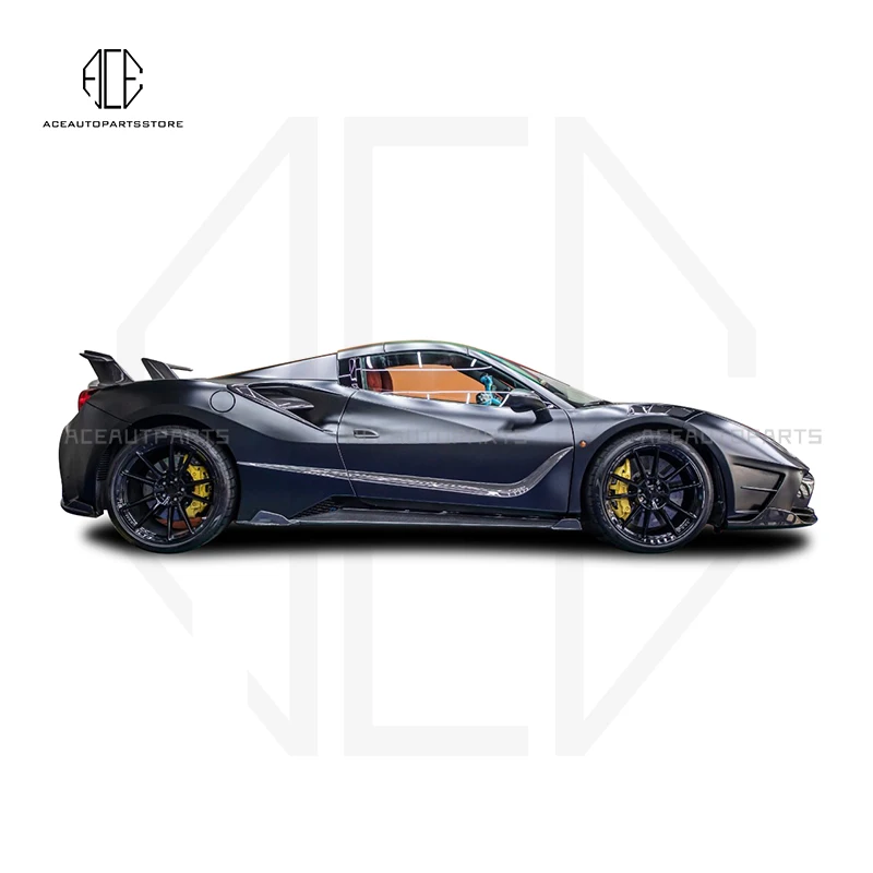 

MS Style Carbon Fiber Body Kit Fit for Ferrari 488 GTB Front Bumper Rear Diffuser Spoiler Engnier Hood Cover Side Skirts Fenders
