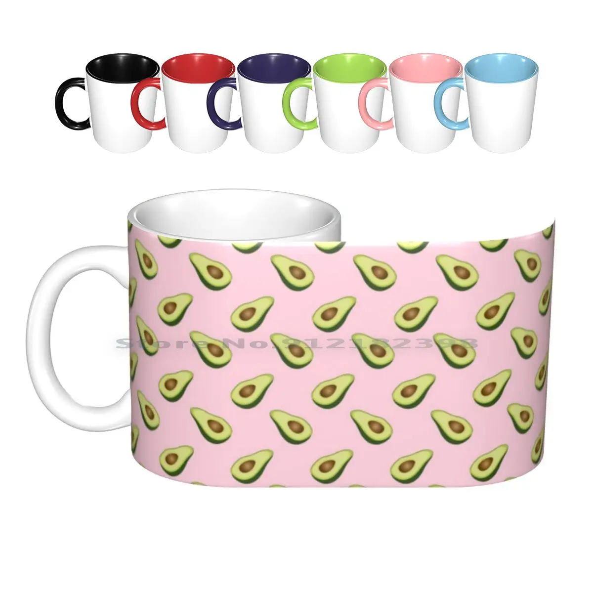 Avocado Ceramic Mugs Coffee Cups Milk Tea Mug Avocado Avocados Guacamole Fruit Fresh Tropical Healthy Food Aguacate Beach