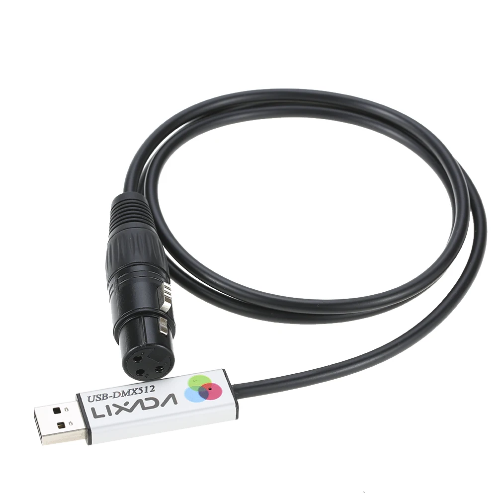 Imagem -02 - Lixada-lighting Controller com cd para dj Disco Usb ao Adaptador de Interface Dmx Led Computador pc Stage Dimmer Lights Cabo Dmx512