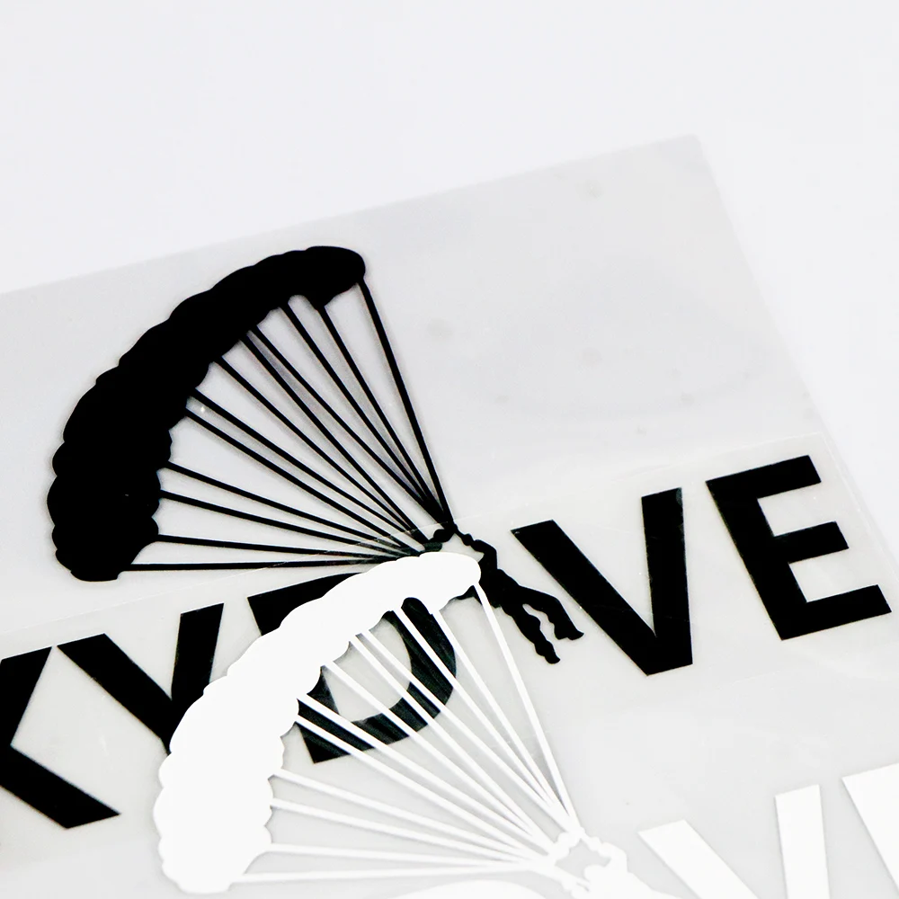 YJZT 16.7×8.5CM Skydiving Car Sticker Skydive Parachute Cool Vinyl Decals Black / Silver 10A-0620