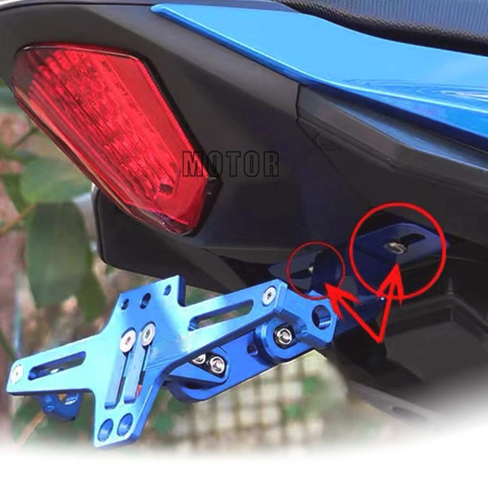 For SUZUKI GSF 250 600 600S 650 650S 650N 1200 1250 Bandit 650S Motorcycle Adjustable Rear License Plate Mount Holder LED Ligh