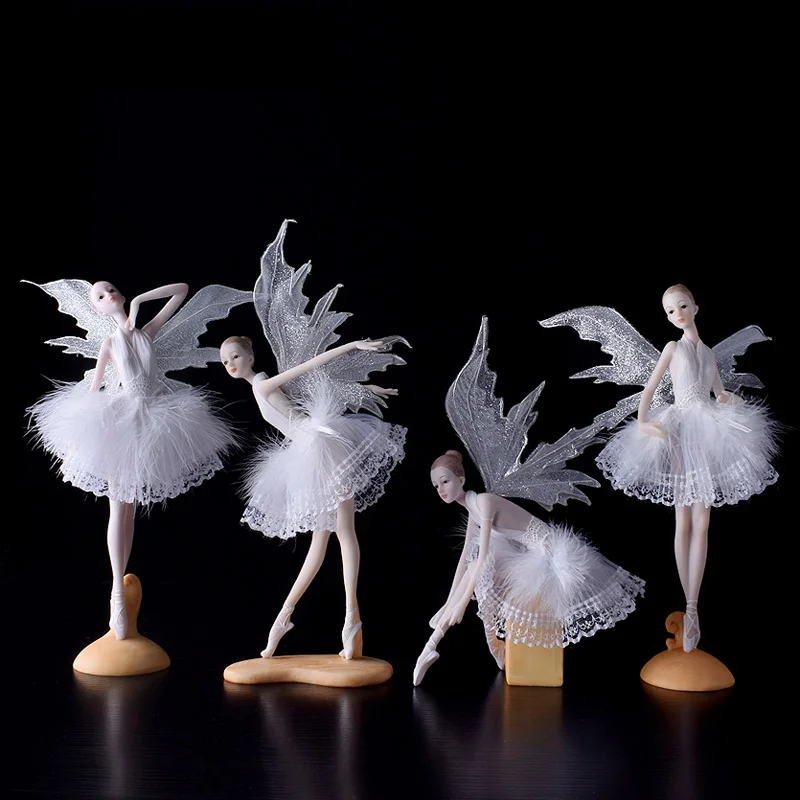 

Modern Ballet Angel Dancing Girl Character Resin Ornaments Home Livingroom Desktop Figurines Decoration Crafts Birthday Gifts