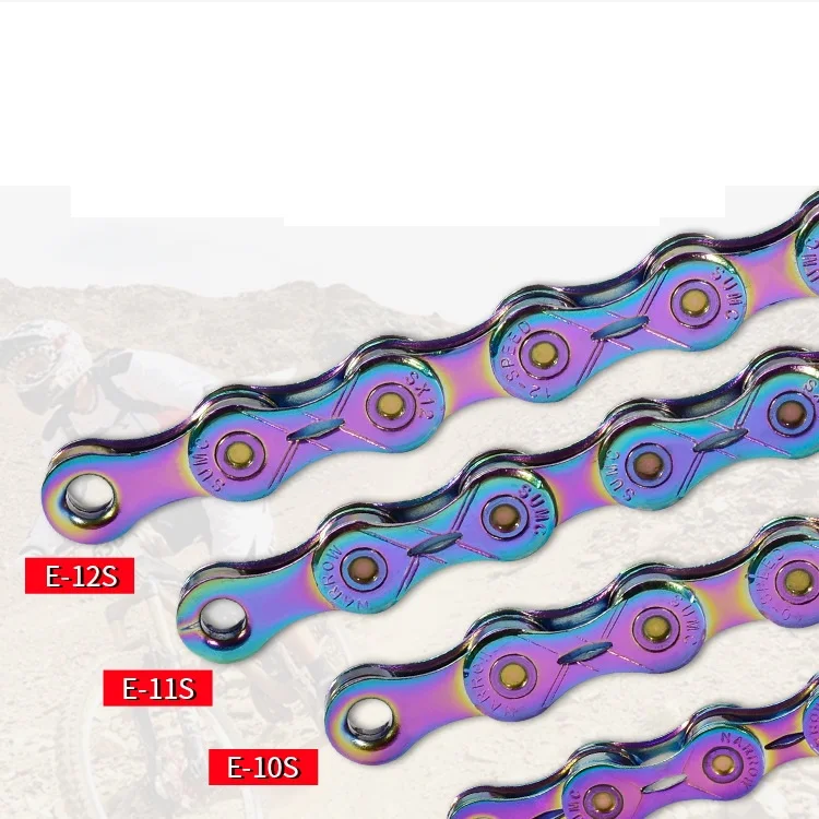 SUMC Mountain Bike Road Bike Speed Chain 9 10 11 12 Speed Semi Hollow Crossing Color Chain