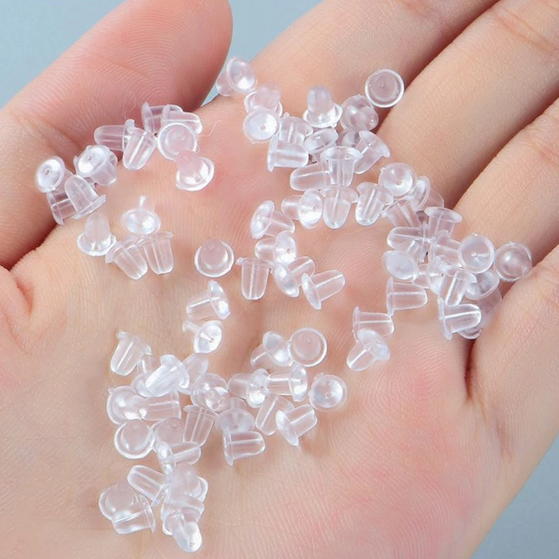 

Fashion Jewelry Earrings Earrings Diy Accessories Tools Wholesale Rubber Earrings Earplugs Transparent Plastic Earrings Nuts